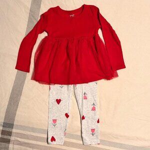Carter's Valentine's Outfit Size 3T